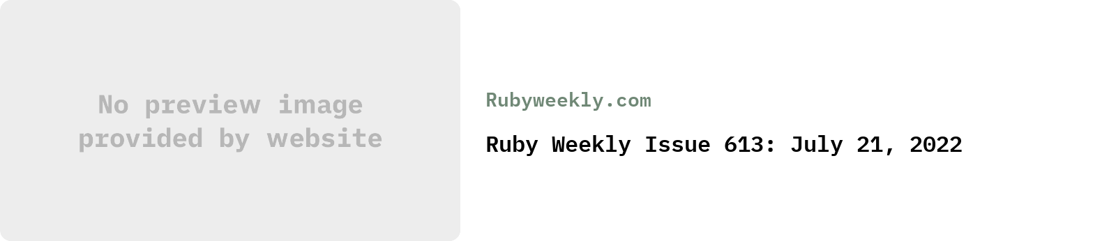 From Rubyweekly.com: Ruby Weekly Issue 613